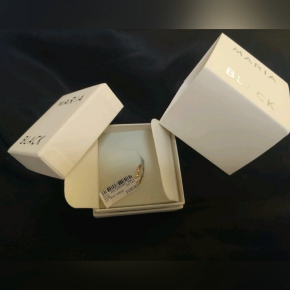 🌟HOST PICK🌟NWT MARIA BLACK Gold plated Sterling Silver Huggie with Crysta